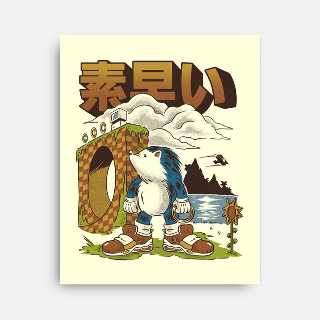 Retro Hedgehog-None-Stretched-Canvas-Henrique Torres