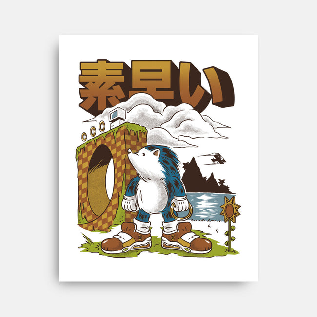 Retro Hedgehog-None-Stretched-Canvas-Henrique Torres