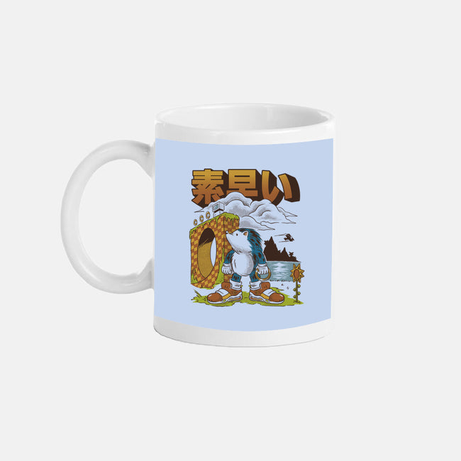 Retro Hedgehog-None-Mug-Drinkware-Henrique Torres