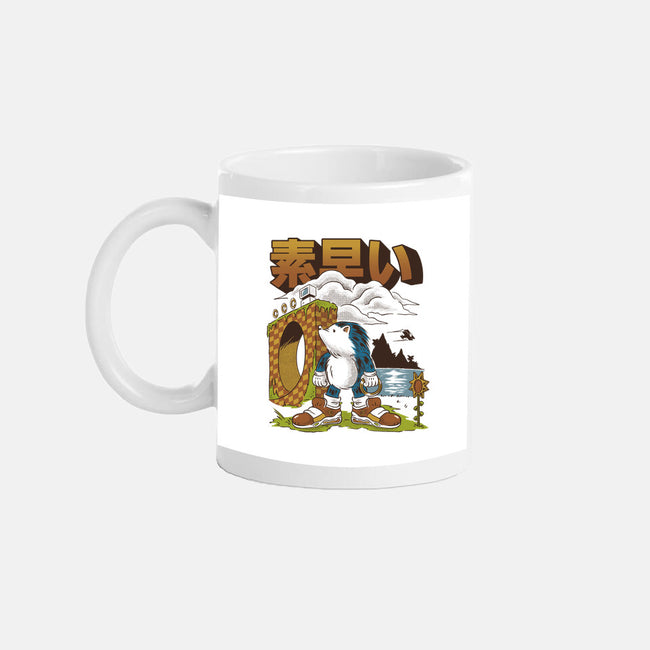 Retro Hedgehog-None-Mug-Drinkware-Henrique Torres
