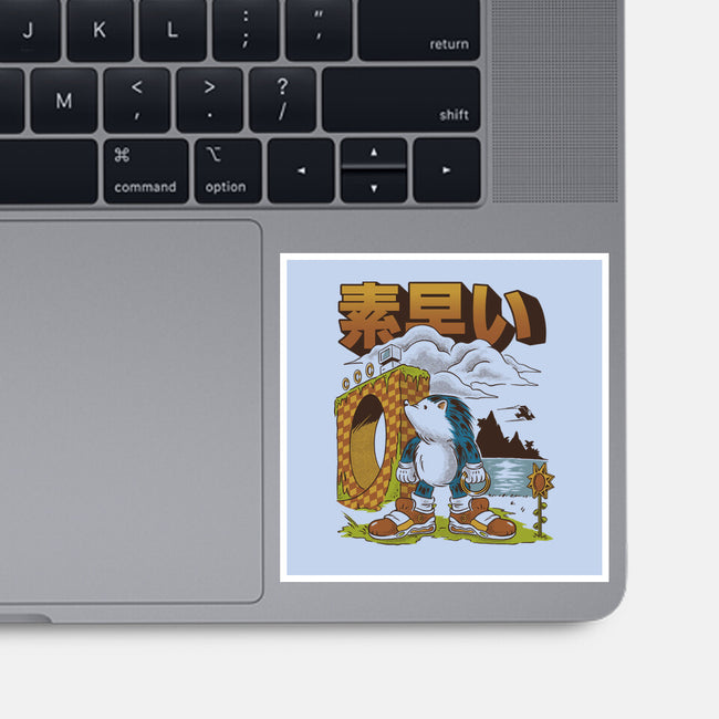 Retro Hedgehog-None-Glossy-Sticker-Henrique Torres