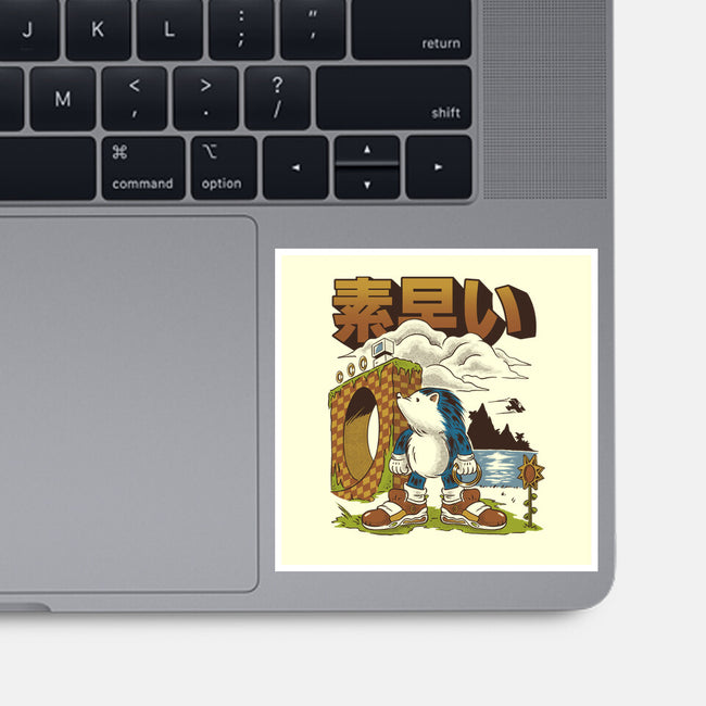 Retro Hedgehog-None-Glossy-Sticker-Henrique Torres