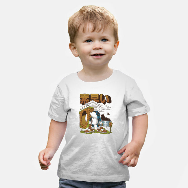 Retro Hedgehog-Baby-Basic-Tee-Henrique Torres