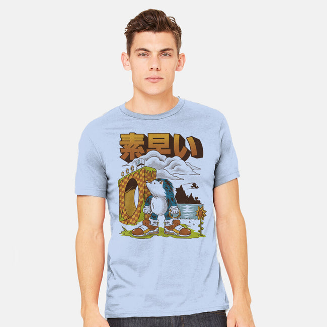 Retro Hedgehog-Mens-Heavyweight-Tee-Henrique Torres