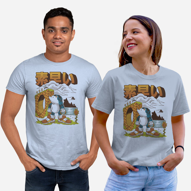 Retro Hedgehog-Unisex-Basic-Tee-Henrique Torres