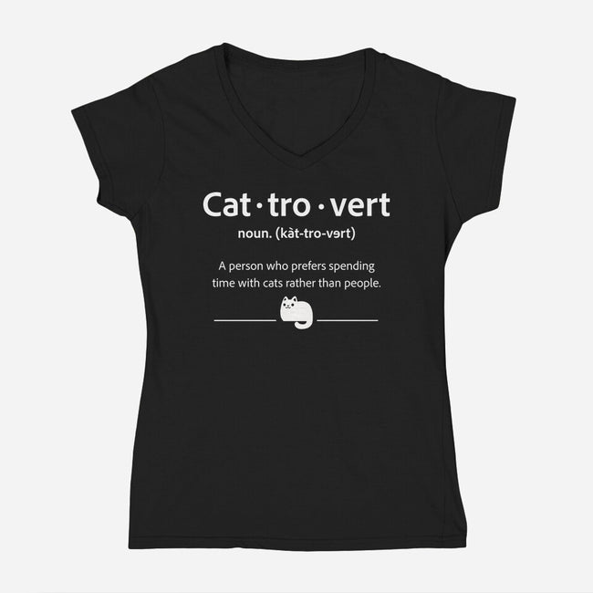 CatTroVert-Womens-V-Neck-Tee-Vallina84