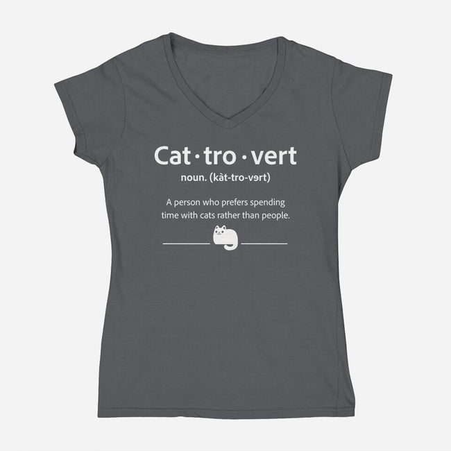 CatTroVert-Womens-V-Neck-Tee-Vallina84