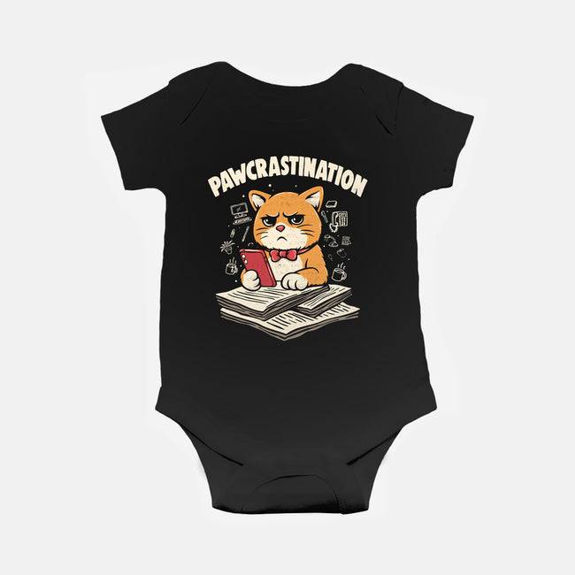 Pawcrastination-Baby-Basic-Onesie-Marinho