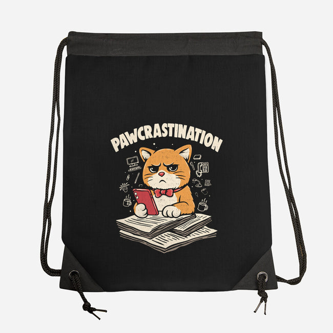 Pawcrastination-None-Drawstring-Bag-Marinho