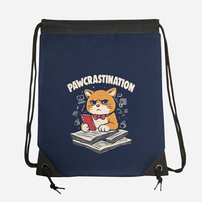 Pawcrastination-None-Drawstring-Bag-Marinho