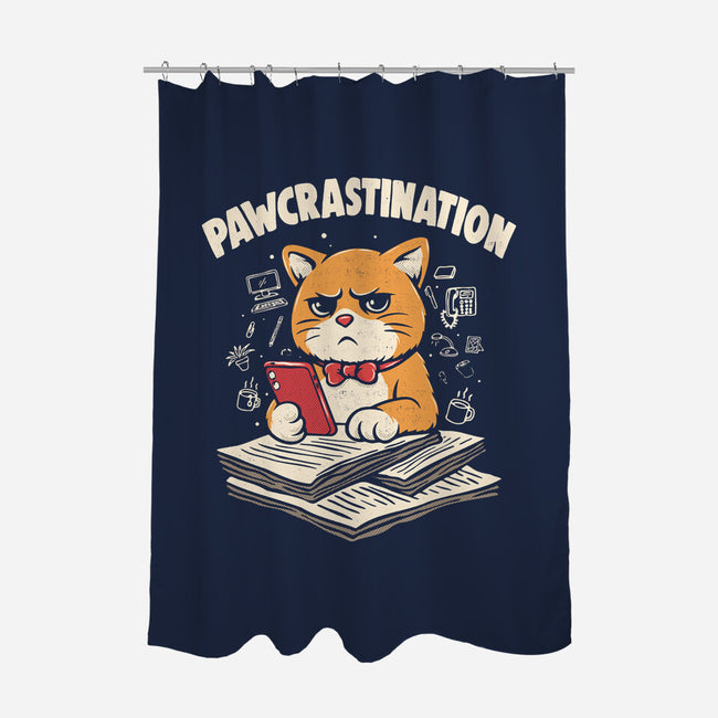 Pawcrastination-None-Polyester-Shower Curtain-Marinho