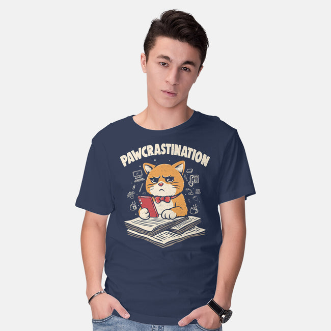Pawcrastination-Mens-Basic-Tee-Marinho