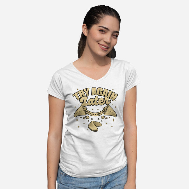 Ironic Fortune Cookie-Womens-V-Neck-Tee-Studio Mootant