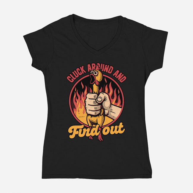 Chicken Quote Burn-Womens-V-Neck-Tee-Studio Mootant