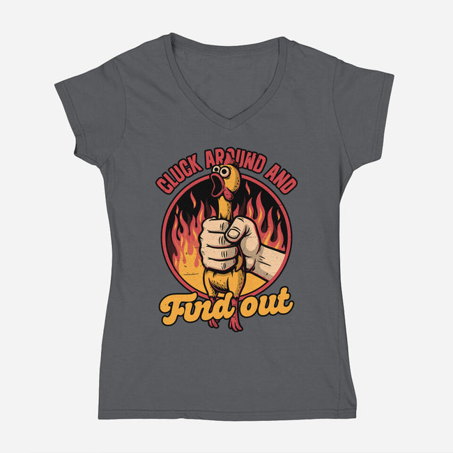Chicken Quote Burn-Womens-V-Neck-Tee-Studio Mootant
