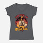 Chicken Quote Burn-Womens-V-Neck-Tee-Studio Mootant