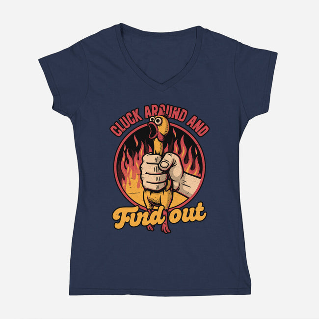 Chicken Quote Burn-Womens-V-Neck-Tee-Studio Mootant