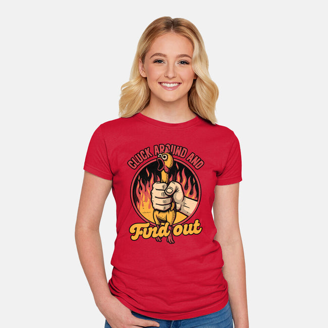 Chicken Quote Burn-Womens-Fitted-Tee-Studio Mootant