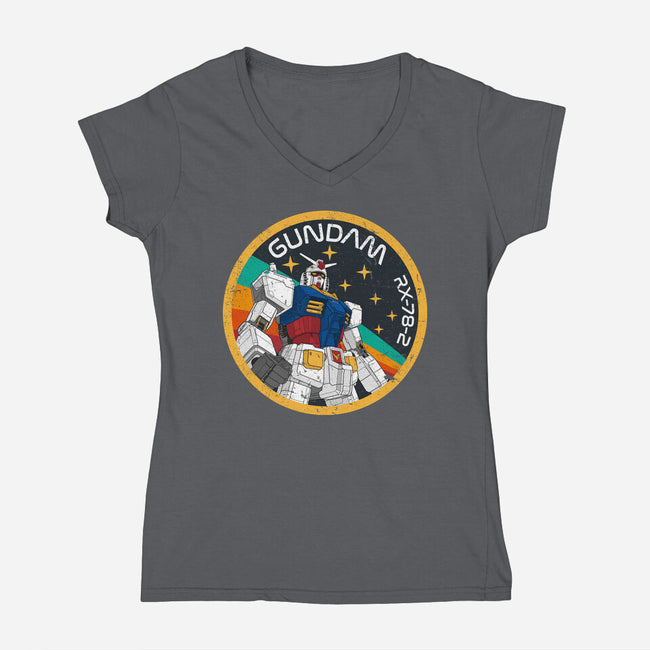 Gundam RX-78-2 Patch-Womens-V-Neck-Tee-DrMonekers