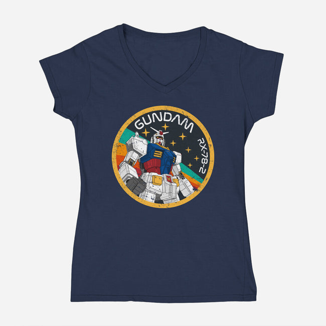 Gundam RX-78-2 Patch-Womens-V-Neck-Tee-DrMonekers