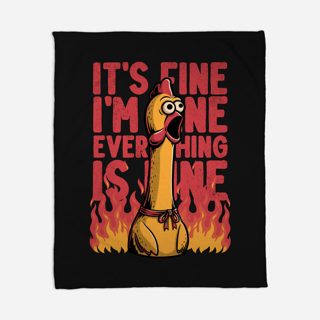Chicken Fine Burn-None-Fleece-Blanket-Studio Mootant