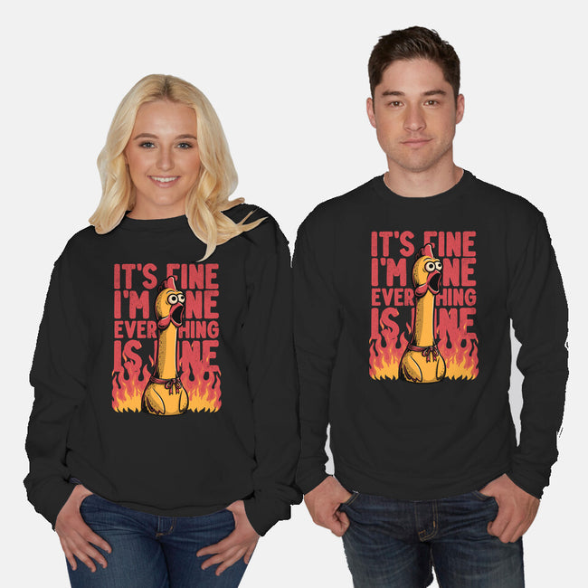 Chicken Fine Burn-Unisex-Crew Neck-Sweatshirt-Studio Mootant