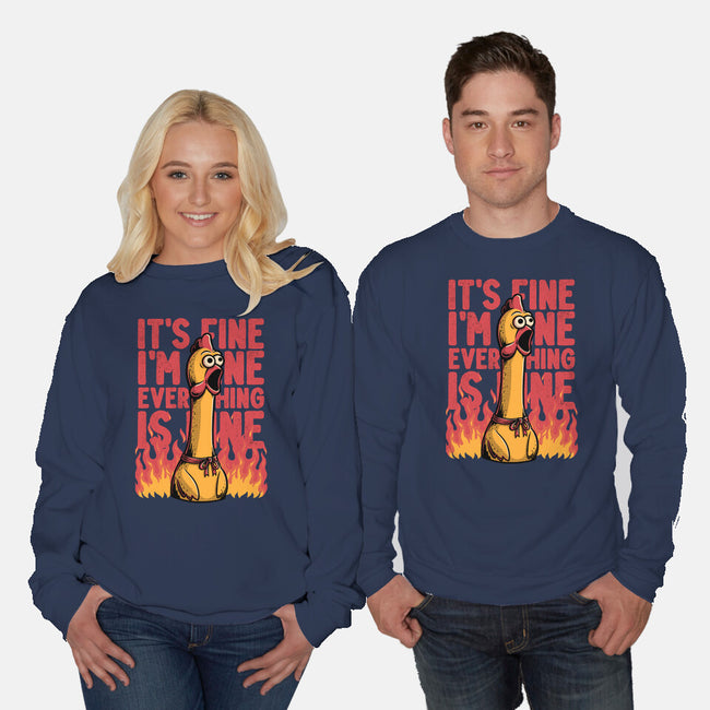 Chicken Fine Burn-Unisex-Crew Neck-Sweatshirt-Studio Mootant