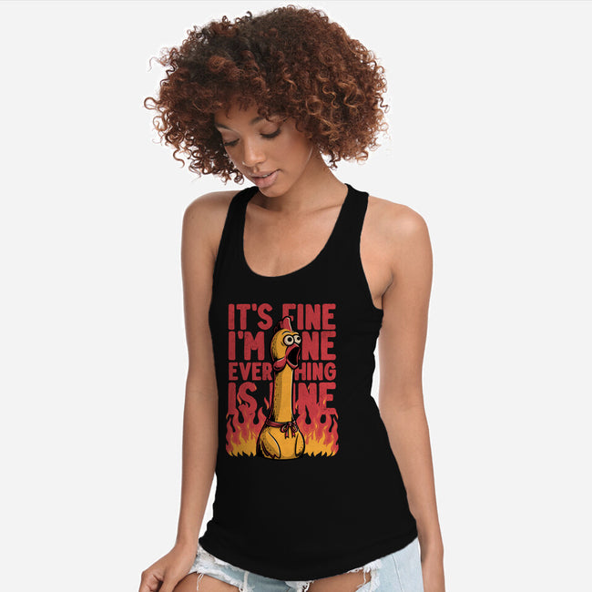Chicken Fine Burn-Womens-Racerback-Tank-Studio Mootant