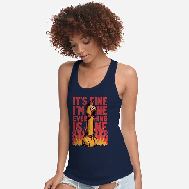 Chicken Fine Burn-Womens-Racerback-Tank-Studio Mootant