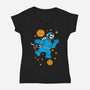 Monster In The Sky With Diamonds-Womens-V-Neck-Tee-imisko