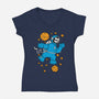Monster In The Sky With Diamonds-Womens-V-Neck-Tee-imisko