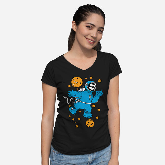 Monster In The Sky With Diamonds-Womens-V-Neck-Tee-imisko
