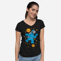 Monster In The Sky With Diamonds-Womens-V-Neck-Tee-imisko