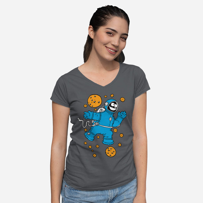 Monster In The Sky With Diamonds-Womens-V-Neck-Tee-imisko