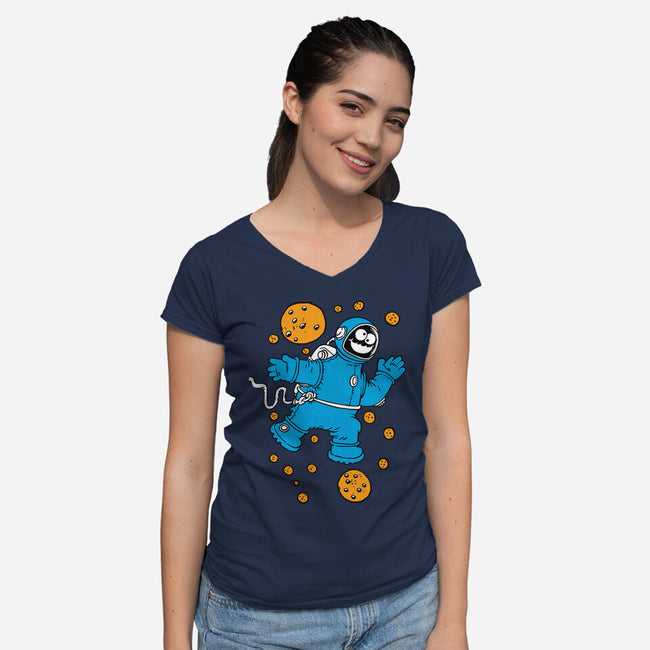 Monster In The Sky With Diamonds-Womens-V-Neck-Tee-imisko