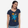 Monster In The Sky With Diamonds-Womens-V-Neck-Tee-imisko
