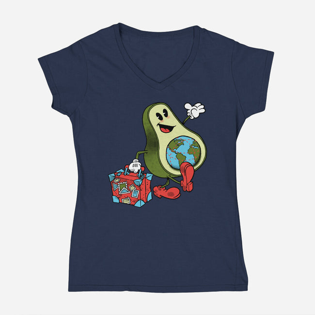 Globetrotter-Womens-V-Neck-Tee-imisko