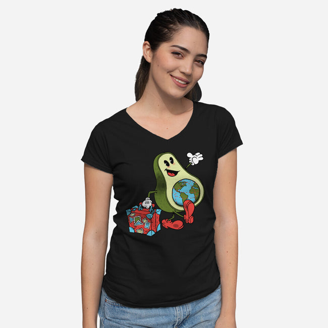 Globetrotter-Womens-V-Neck-Tee-imisko