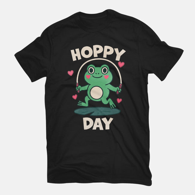 Hoppy Day Frog-Womens-Basic-Tee-fanfreak1