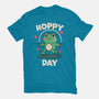 Hoppy Day Frog-Womens-Basic-Tee-fanfreak1