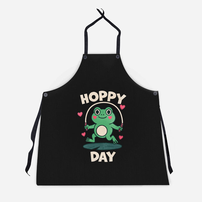 Hoppy Day Frog-Unisex-Kitchen-Apron-fanfreak1