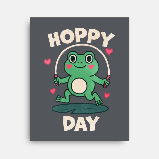 Hoppy Day Frog-None-Stretched-Canvas-fanfreak1
