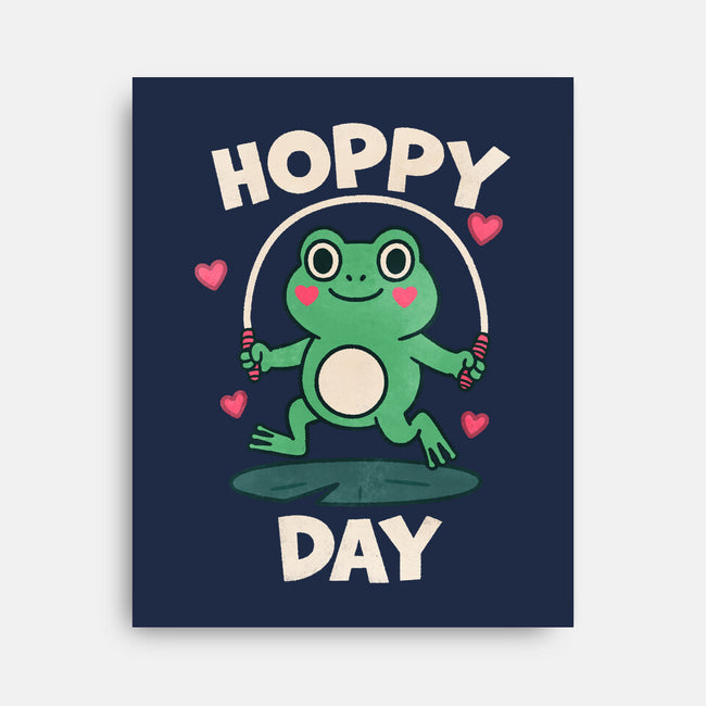 Hoppy Day Frog-None-Stretched-Canvas-fanfreak1
