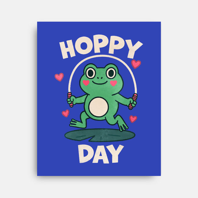Hoppy Day Frog-None-Stretched-Canvas-fanfreak1