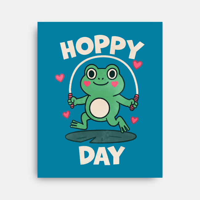 Hoppy Day Frog-None-Stretched-Canvas-fanfreak1