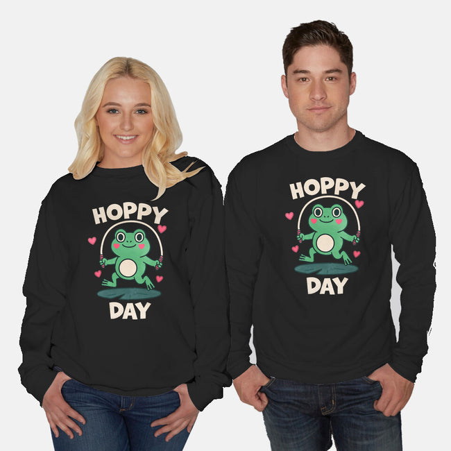 Hoppy Day Frog-Unisex-Crew Neck-Sweatshirt-fanfreak1