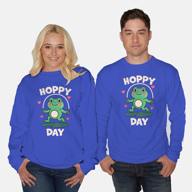 Hoppy Day Frog-Unisex-Crew Neck-Sweatshirt-fanfreak1