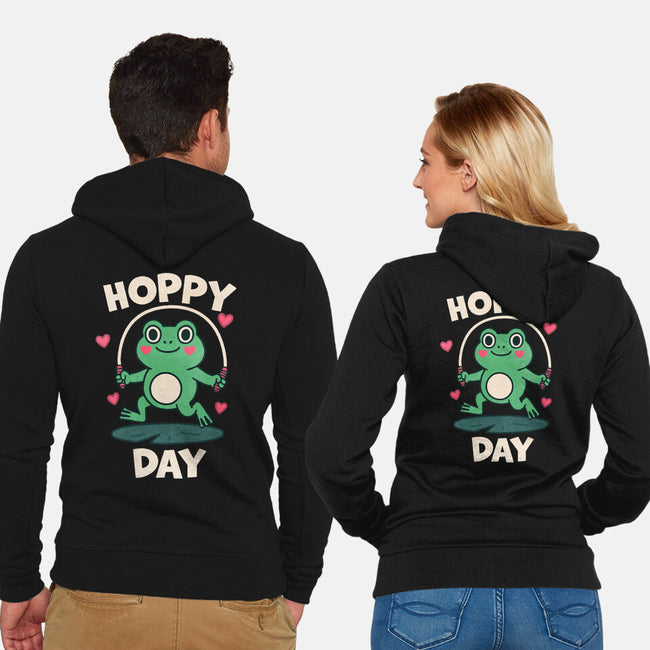 Hoppy Day Frog-Unisex-Zip-Up-Sweatshirt-fanfreak1