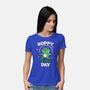 Hoppy Day Frog-Womens-Basic-Tee-fanfreak1