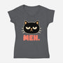 Meh Cat-Womens-V-Neck-Tee-fanfreak1